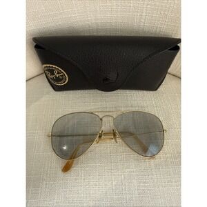 Vtg 1960's 58[]14mm‎ B&L RAY-BAN Arista Photocromatic Aviator Sunglasses READ
